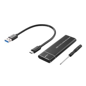 Gabinete SSD USB 3.1 para M.2 NVMe PCIe para protocolo M-Key M + B Key NVMe PCIe com cabo USB A para C