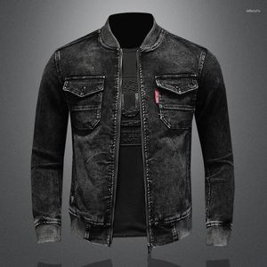 Men's Jackets Baseball Collar Corduroy Jacket Men Vintage Washed Denim Top Spring Autumn High Quality Zipper Design