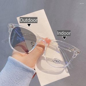 Sonnenbrille Vintage Farbwechsel Pochrome Brille Unisex Outdoor Blendschutz Sonne Damen Herren Klassisch Nahsicht Myopie