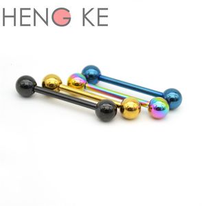 Labret Lip Piercing Gioielli 60 pz Dritto Barbell Tongue Bar Anelli Acciaio 316L Moda Corpo 14G 16mm Rock Punk Uomo Donna All'ingrosso 230906