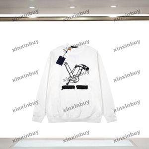 Xinxinbuy Men Designer Hoodie Sweatshirt 23SS Paris Letter Toolbox Mönster Broderi Långärmad kvinnor svart vit XS-XL