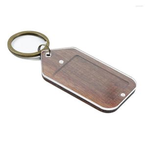 Nyckelringar akryl PO Insert Keychain Attraktionsram Personlig bild Keyring med Split Ring DIY