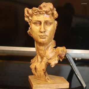 Decorative Figurines Abstract David Face Bust Nordic Greek Mythology Resin Sketch Sculpture Drawing Desk Accessories Room Home Decoration