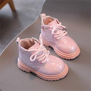 Kid's Martin boots autumn and winter new boys' baby shoes leather boots side zipper girls' boots