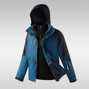 Giacche da uomo Giacca da trekking 3 in 1 Giacca a vento Cappotto invernale in pile Impermeabile Snowboard Sci Staccabile Donna