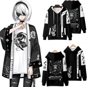 Herren Hoodies Spiel NieR:Automata 3D-Druck Männer/Frauen Mode Harajuku Sweatshirt Langarm Pullover T-Shirt/Hosen/Shorts/Kimono