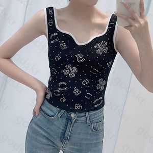 Frisado Malha Mulheres Designer Camisole Esportes Colete Moda Sem Mangas Colete Luxuy Sexy Slim Tops