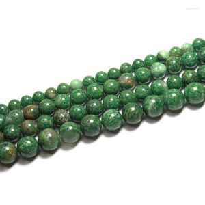 Lösa ädelstenar luomanxiari grön afrikansk jasper jade naturliga runda ädelstenpärlor för smycken som gör DIY armband halsband 6/8/10mm