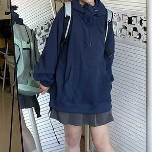 Felpe con cappuccio cargo moda Harajuku donna Y2k streetwear felpa oversize stile preppy top a maniche lunghe vintage femminile