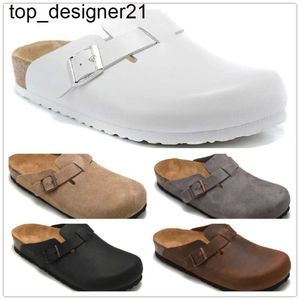 Novo designer Boston verão cortiça chinelos planos Design de moda chinelos de couro Sandálias de praia favoritas Sapatos casuais tamancos para mulheres homens bolsa cabeça chinelos masculinos
