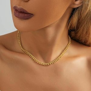Gargantilha 2023 moda criativa corrente de cobre colar para mulheres simples e versátil senhoras rua s jóias atacado
