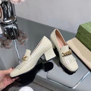 New thick heeled formal shoes, fisherman shoes, classic luxury and fashionable leather, shallow cut stirrups, woven hemp thread, ballet designer, sports 35-42