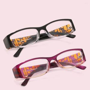 Sunglasses Women Stylish Reading Glasses Fashion Vintage Printed Square Frame Spring Hinge Readers Eyewear Anti-Glare Presbyopic