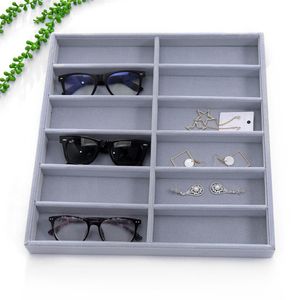 Storage Boxes Bins 612 Grid Sunglasses Box Organizer Glasses Display Tray Case Stand Holder Eyewear Eyeglasses Jewelry 230907