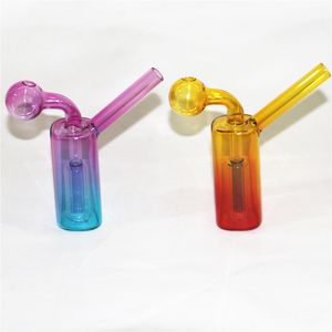 Mini Glass Bubble Pipe Oil Burner Bong Water Pipes with Thick Hookah Pyrex Recycler Hand Pipe Dab Bongs for Smoking Small Rig