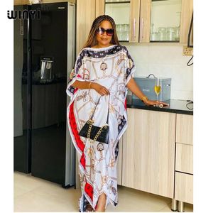 Plus size Dresses Dress Length 130cm Bust 130cm Fashion dresses Bazin Print Dashiki Women Long Blouse Yomadou Color Pattern oversize 230907