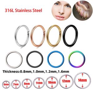 Labret Lip Piercing Jewelry 1050pcs 316L Stainless Steel Earring Nose Rings Septum Clicker Round Earrings Hoop Ear Cartilage 230906