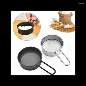 Baking Tools Fine Mesh Flour Sieve With Handle Reinforced Frame Round Sifter Stainless Steel Powder Drainer Kitchen Tool