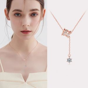 Collare in vita piccola in oro rosa di alta qualità Collana Moissanite catena in argento sterling 925 Collana con diamanti Mosan per donne Gioielli hiphop Regali