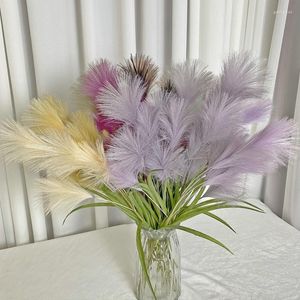 Decorative Flowers 1pc/56cm Home Decoration Simulation Grass 5 Fork Artificial Pampas Fake Plants Reed Po Props Wedding