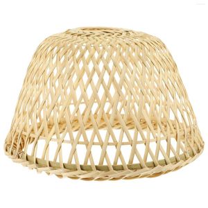 Lâmpadas pendentes Bambu Abajur Vintage Lâmpada Retro Mão Tecido Acessório Pequeno Decoração Capa Ornamento Tecelagem Simples Criativo