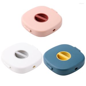 Storage Bottles Small Portable Round Rotatable Wire Organizer Data USB Cable Management Tool Phone Charging Line Winder Box