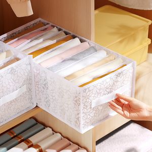 Storage Boxes Bins Jeans Compartment Box Closet Clothes Drawer Mesh Separation Underwear Pants Divider Can Washed Home Organizer 230907