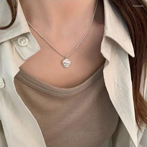 Ketten Trendy Mode Silber Farbe Raue Runde Unregelmäßige Geometrische Kette Anhänger Halskette Für Frauen Mädchen Schmuck Dropship Großhandel