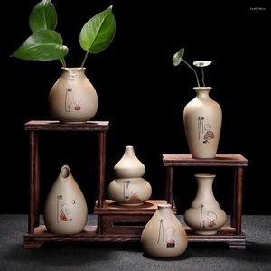 Vase Ceramic Vase Simple Office Home Desktop Decoration Small Crafts Bottle Mini