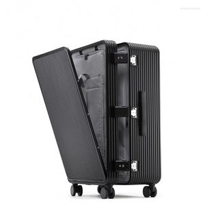 Suitcases TRAVEL TALE 20"24"30" Inch Aluminium Laptop Suitcase Spinner Rolling Luggage Trolley Bag Check In M Size