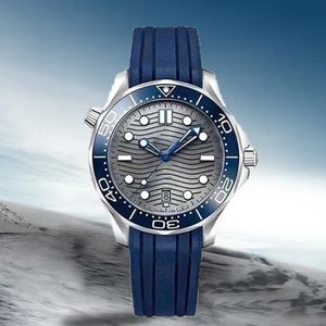 Omega-Herrenuhr, klassische Luxus-Designer-Mechanische-Uhren, einzigartiges bedrucktes Zifferblatt, wasserdichte Armbanduhr, leuchtende marineblaue Uhren