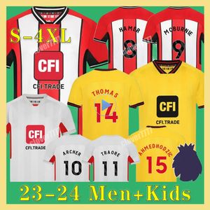 XXXL 4XL 23 24 Sheffield Home GK Futbol Forması Promosyonu Sander Berge Berge Birleşik John Egan Rhian Brewster Anel Ahmedhodz Oliver kaleci kiti Kids Futbol Forması