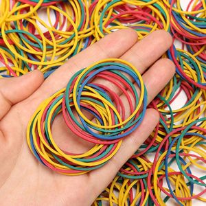Pencil Cases 500 Pcs Color Rubber Bands Colorful Diameter 40mm Band Rings Elastic Office Supply Stretchable Latex 230907