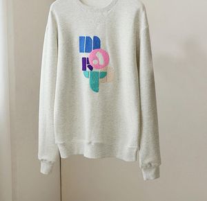 Felpa pullover a maniche lunghe con ricamo asciugamano da donna in spugna larga