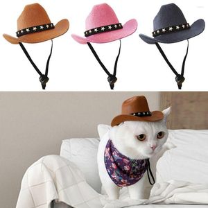 Abbigliamento per cani 1 pz Cappello per animali Stella Forniture da cowboy Costume regolabile Top Copricapo Cani Berretti da sole per gatto