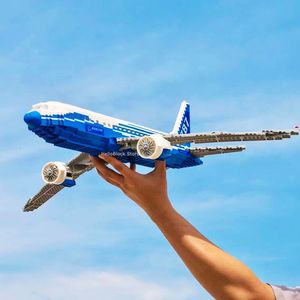 Flygplan Modle Ideas The Boeing 787 Airliner Building Block City Airplane Passenger Plan Bricks Transport Toys For Kids Födelsedagspresenter 230907