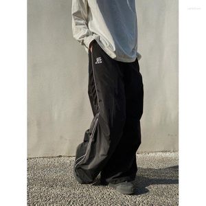 Herrenhose EOENKY/Sport für Männer Baggy Parachute Y2K Oversize Jogger Streetwear Trainingsanzug Schwarz Weites Bein