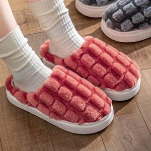 Slippers Thick Soled Cotton For Men's Autumn And Winter Indoor Home Anti-skid Plush Thermal Couple Mens Shoes