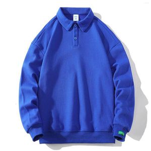 Herren-Kapuzenpullover, übergroßes Sweatshirt für Herren, Workout, männlich, lässig, solide, ohne Kapuze, lange Ärmel, Umlegekragen, aus Herren-Herbstbekleidung