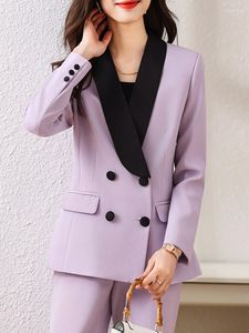 女性のスーツエレガントなショールカラーブレザーフォーウィメンズオフィス2023ビジネスシックジャケットコートベストフェムプラスサイズアウターウェアトップムジェール