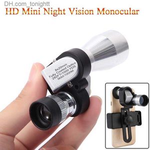 Telescopes 8x20 Mini Pocket Zoom Monocular HD Low Night Vision Outdoor Portable Telescope for Hunting Camping Mountaineering Hike Birdwatch Q230907