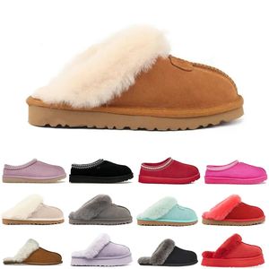 Designer Mulheres Tasman Chinelos Sandália Sandálias Woody para Mulheres Mules Femmes Flat Fur Slides Sandles Bege Preto Rosa Slipper Womens Platform Tamancos Sapatos