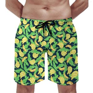 Män shorts tropiska banan gym sommar frukt tryck rolig strand surfing snabb torr tryckt stammar
