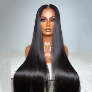 Cabelo humano da malaio Top de renda cheia peruca sedosa 4x4 linha fina de cabelo natural