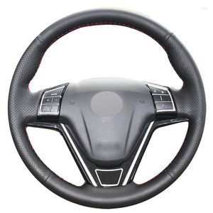 Capas de volante de couro artificial preto costurado à mão capa de carro para Great Wall Haval Hover H1 H6 2013-2023M6 C30 2023-2023M2 M4