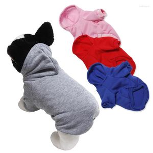 Ubrania dla psów prosta solidna kolor z kapturem Kot z kapturem sweter wygodna kurtka szczeniaka ubrania dwunożne dla małych średnich psów