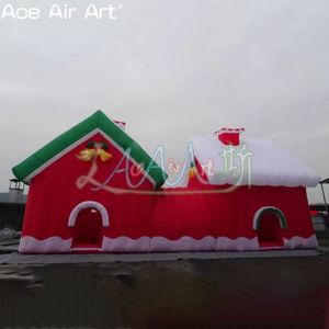 Decoração de natal inflável gruta do papai noel bela casa de túnel para aluguel comercial ou festa de festival