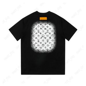 デザイナーメンズTシャツTシャツヨーロッパパリTシャツシャツカジュアルコットンマシンジオメトリフラワーグラディエントレタープリントティートップス夏の滑走路スタイル