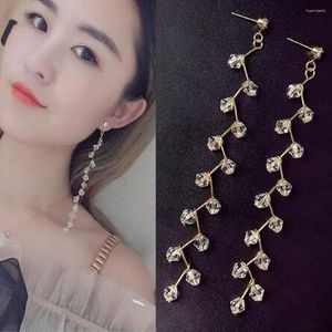 Studörhängen 2023 mode hängande örhänge kristall handgjorda pärlstavar lång tofs hänge kvinnlig bröllop personlighet smycken