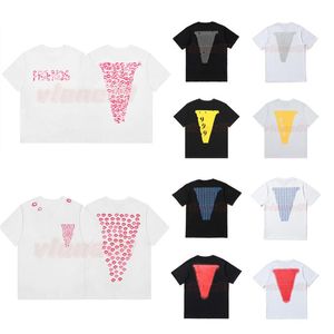 レディースデザイナーTシャツヒップホップ女性トップフレンズコットンショートスリーブビッグVメンズティーサイズS-XL244V